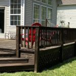 deck and railing finished with TWP1500 Dark Oak 1503